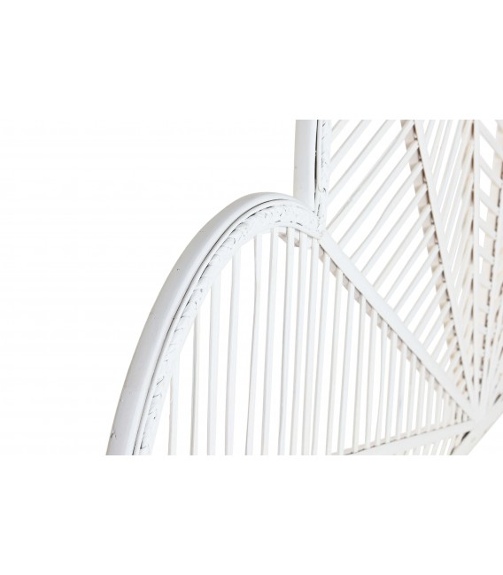 Cabecero de ratán blanco trenzado para cama King Size bohemia. 1