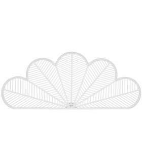 Cabecero de ratán blanco trenzado para cama King Size bohemia.