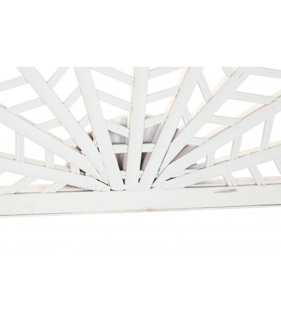 Cabecero de ratán blanco trenzado para cama King Size bohemia. 2