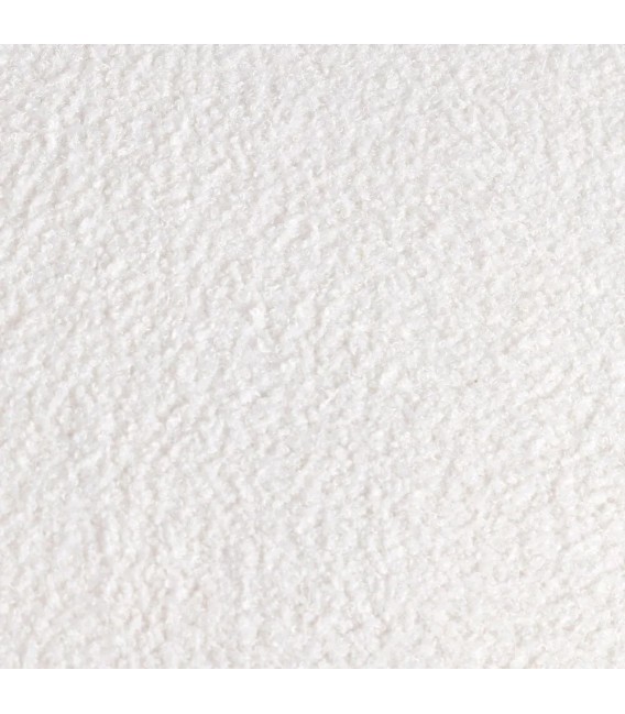 Sofá 2 plazas estilo moderno con bouclé blanco y madera natural. 3