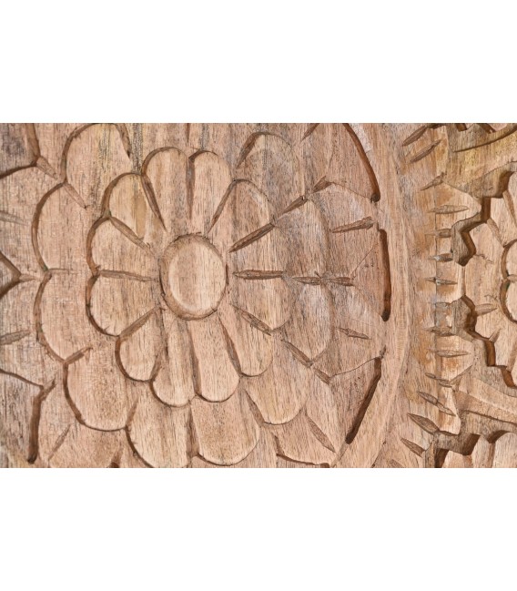 Cabecero decorativo tallado a mano en madera de mango estilo boho. 2