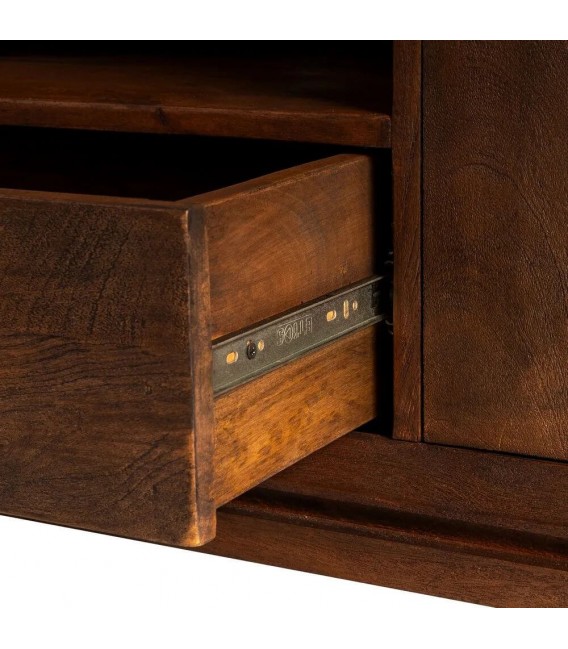 Mueble de TV colonial de mango con 4 puertas y 1 cajón funcional. 4