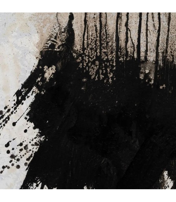 Set de 2 cuadros abstractos pintados a mano con marco natural y negro. 4