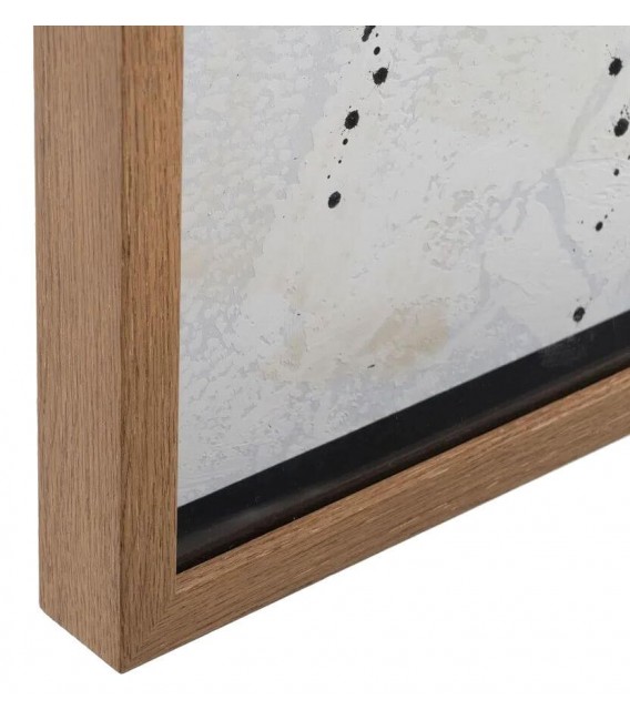 Set de 2 cuadros abstractos pintados a mano con marco natural y negro. 5