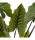 Planta artificial tropical alocasia con maceta negra para interior. 6