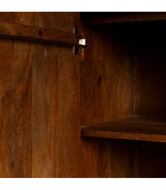 Estantería estilo colonial en nogal oscuro 2 puertas y 2 baldas. 3