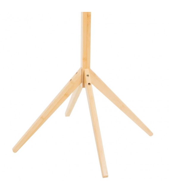 Perchero de pie moderno de bambú natural con 8 colgadores. 2