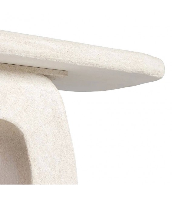 Consola blanca entrada estilo ibicenco de madera DM efecto yeso. 2