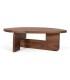 Mesa centro madera de mango maciza con acabado nogal contemporáneo.