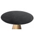 Mesa comedor redonda XL mármol negro pulido y base dorada metálica. 1