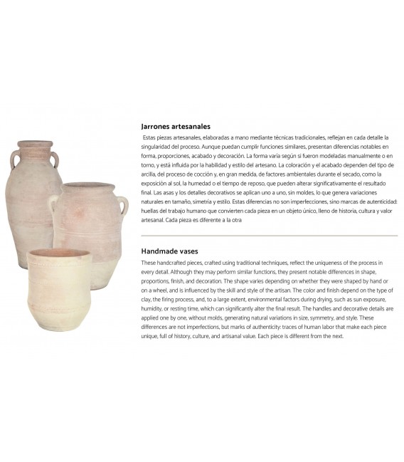 Ánfora XL artesanal de terracota natural sin esmaltar ibicenca. 5