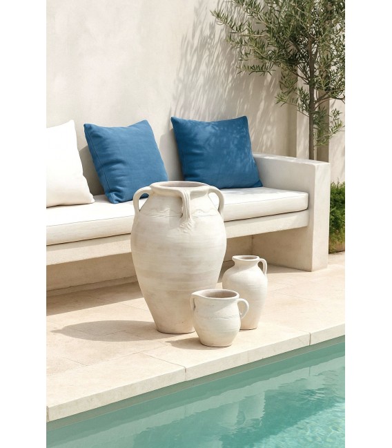 Ánfora XL artesanal de terracota natural sin esmaltar ibicenca.