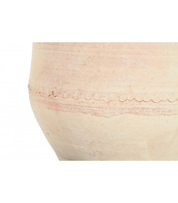 Ánfora XL terracota artesanal blanca estilo ibicenco natural. 3