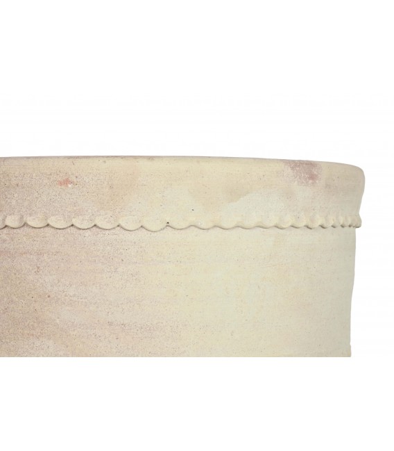 Ánfora XL terracota artesanal blanca estilo ibicenco natural. 2