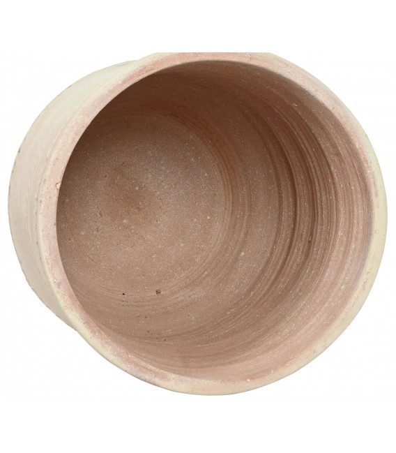 Ánfora XL terracota artesanal blanca estilo ibicenco natural. 1