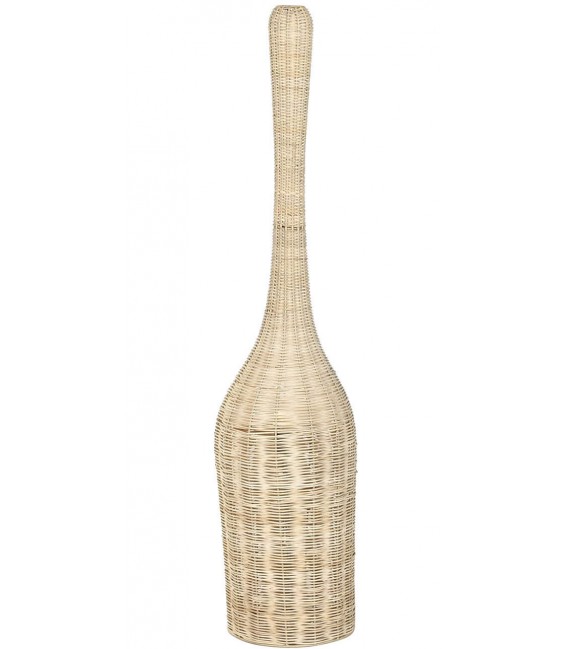 Lámpara de pie ratán natural trenzado estilo ibicenco boho. 1