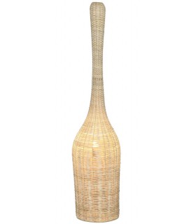 Lámpara de pie ratán natural trenzado estilo ibicenco boho.