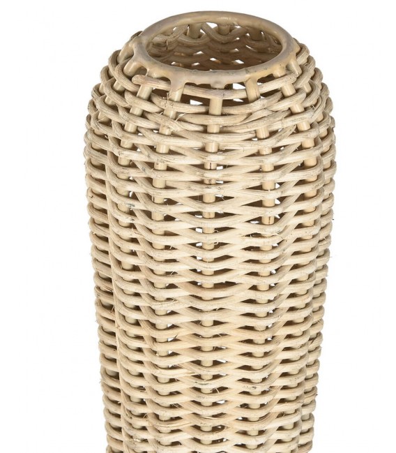 Lámpara de pie ratán natural trenzado estilo ibicenco boho. 2