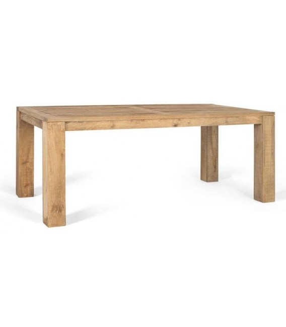 Mesa comedor rectangular madera maciza de mango estilo boho natural.