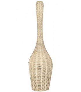 Lámpara de pie baja ratán natural estilo ibicenco artesanal. 1