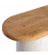 Consola XL blanca y natural estilo ibicenco en madera efecto yeso. 1