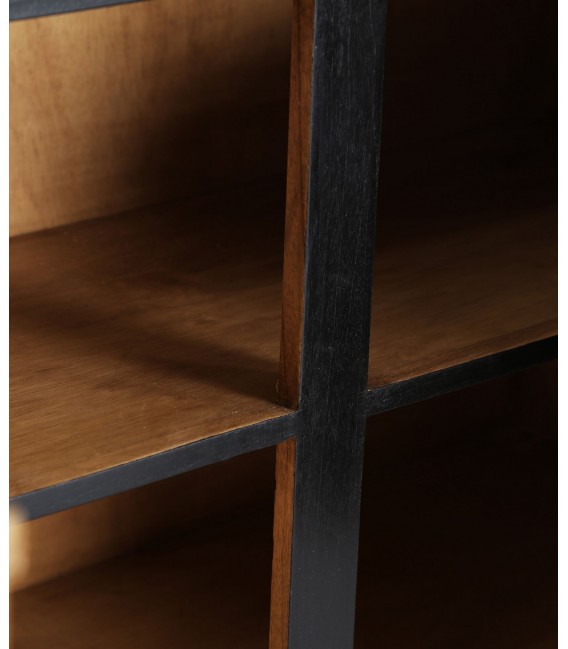 Aparador madera mindi natural y negro con 2 puertas y 2 cajones. 3