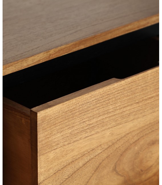 Aparador madera mindi natural y negro con 2 puertas y 2 cajones. 4