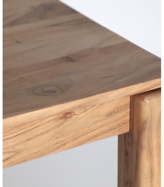 Mesa de comedor cuadrada madera natural estilo nórdico moderno. 2