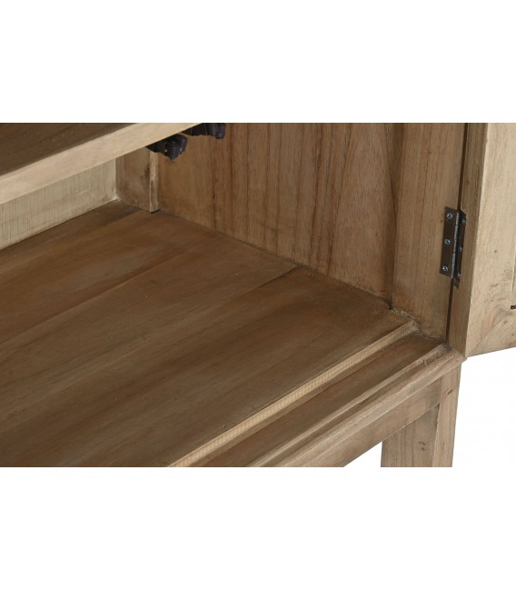 Vitrina baja madera natural 8 puertas cristal estilo boho 5