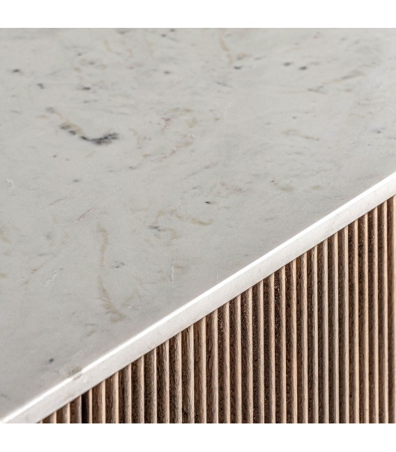 Aparador 4 puertas madera, mármol blanco y metal estilo art decó. 6