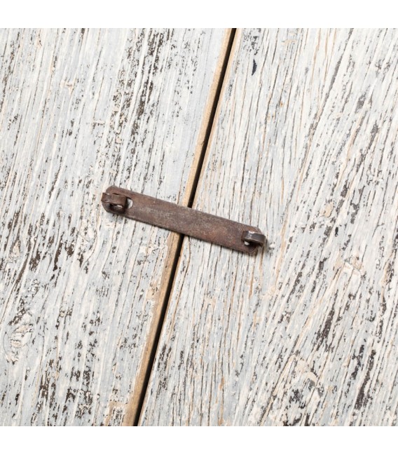 Armario alacena oriental madera pino decapada gris y negro. 3