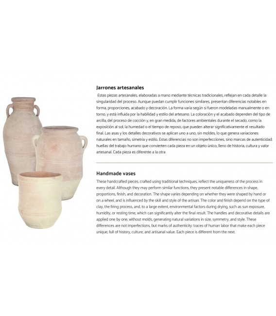 Ánfora decorativa de terracota estilo ibicenco acabado crudo. 5