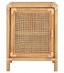 Mesita de noche boho de madera y ratán natural artesanal. 2