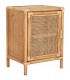 Mesita de noche boho de madera y ratán natural artesanal. 1