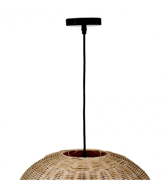 Lámpara de techo en ratán trenzado, diseño natural y acogedor.2