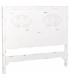 Cabecero de cama blanco rozado con calados decorativos orientales.