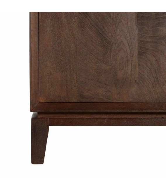 Aparador colonial de madera maciza color nogal oscuro y negro. 3