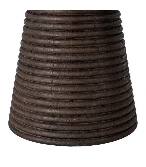 Mesa redonda mármol gris y madera de mango estilo contemporáneo. 5