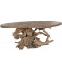 Mesa de comedor ovalada XL en raíz y madera de teca natural. 1