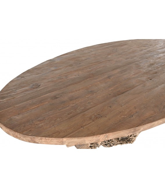 Mesa de comedor ovalada XL en raíz y madera de teca natural. 3