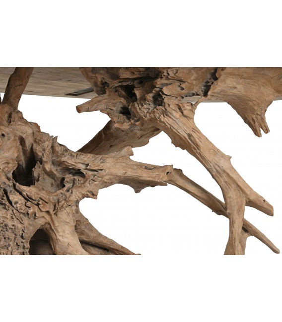 Mesa de comedor ovalada XL en raíz y madera de teca natural. 7