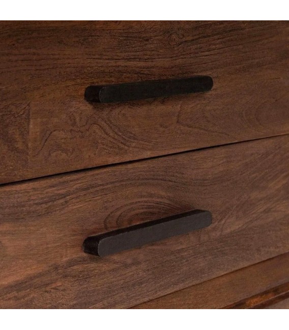 Armario alacena estrecho de madera nogal con puertas y cajones. 3