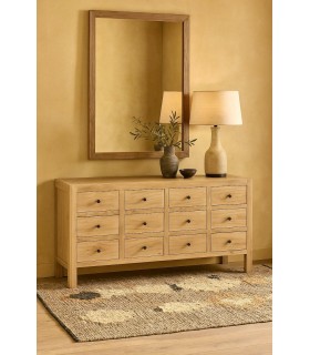 COMODA XXL 170 X 40 X 88 CASAM MADERA NATURAL METAL DORADO