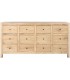 Cómoda XXL 12 cajones en madera natural con tiradores boho metal. 2