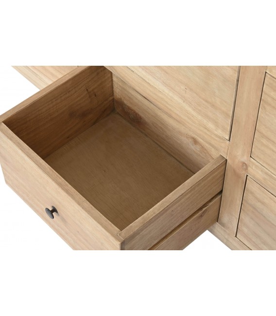 Cómoda XXL 12 cajones en madera natural con tiradores boho metal. 5