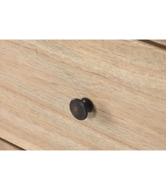 Cómoda XXL 12 cajones en madera natural con tiradores boho metal. 6