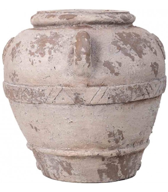 Jarrón decorativo clásico en magnesia con acabado cerámico envejecido. 1