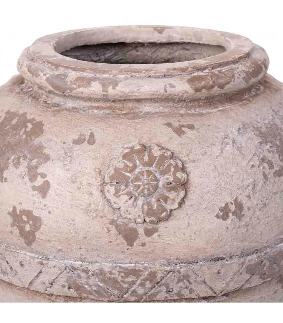 Jarrón decorativo clásico en magnesia con acabado cerámico envejecido. 2