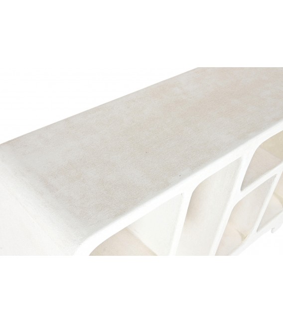 Estantería baja tipo escultura en blanco roto estilo ibicenco. 4