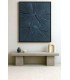 Cuadro abstracto XL azul con textura trenzada y marco negro elegante. Mdmhogar